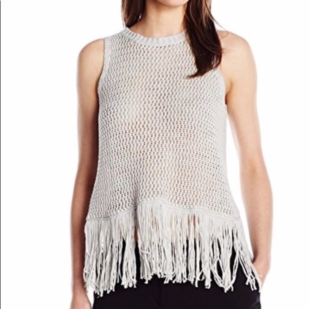 Michael Stars Light Pink Fringe Sweater Top